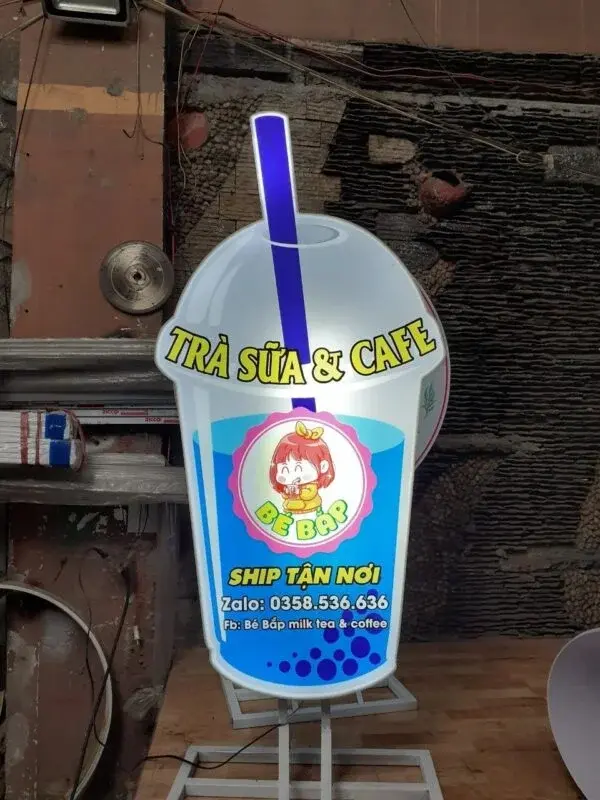 hộp đèn ly trà sữa