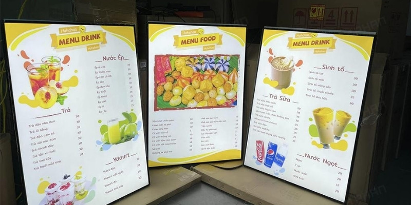 Hộp đèn siêu mỏng menu food