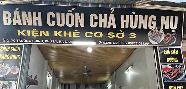 bảng hiệu bánh cuốn