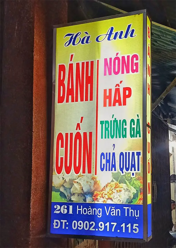 bảng hiệu bánh cuốn