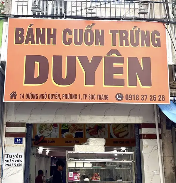 bảng hiệu bánh cuốn