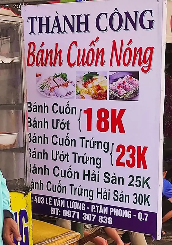 bảng hiệu bánh cuốn