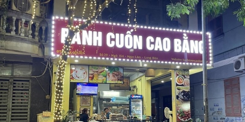 Bảng hiệu bánh cuốn Cao Bằng