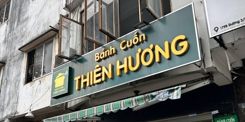 Bảng hiệu bánh cuốn Thiên Hương
