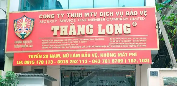 bảng hiệu công ty bảo vệ