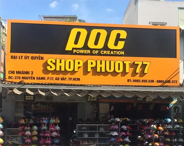 bảng hiệu shop nón bảo hiểm