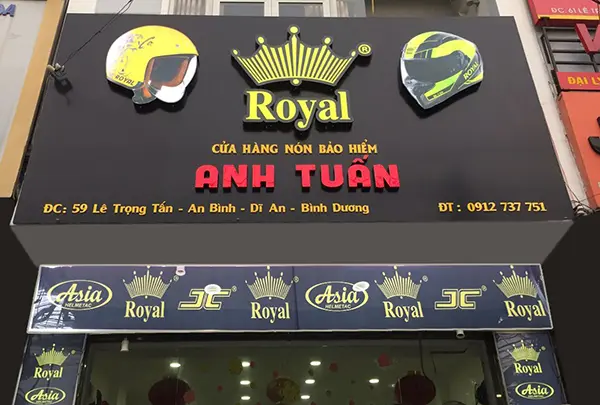 bảng hiệu shop nón bảo hiểm