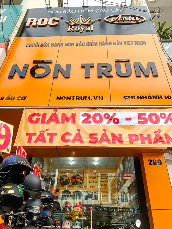 bảng hiệu shop nón bảo hiểm