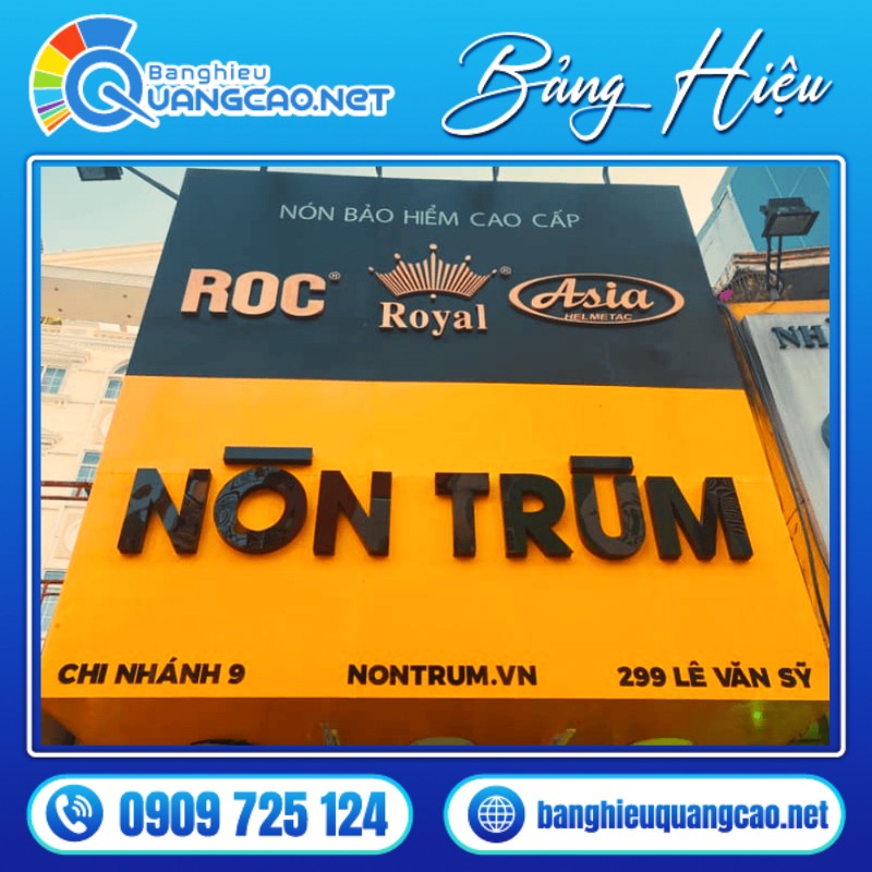 bảng hiệu shop nón bảo hiểm