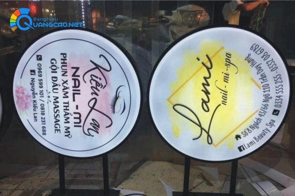 Biển vẫy tròn hút nổi tiệm nail