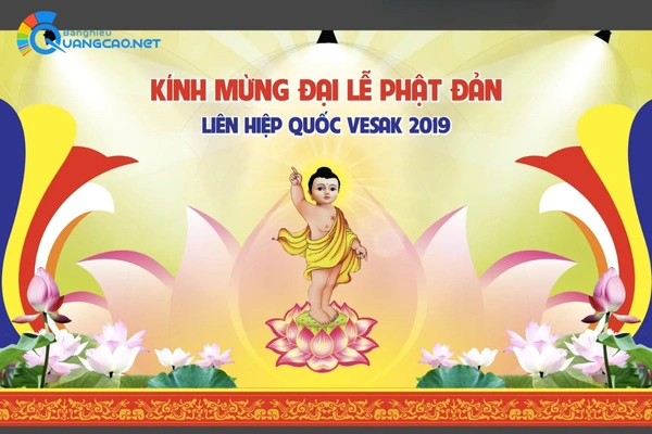 Chất liệu và công nghệ sản xuất backdrop Phật Đản