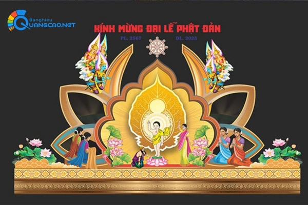 Kích thước và quy cách backdrop Phật Đản