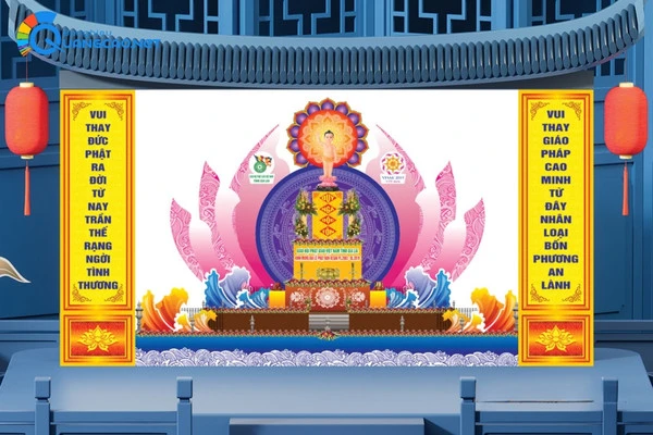 Mẫu thiết kế backdrop Phật Đản cổ điển