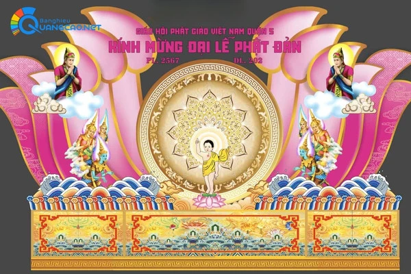 Mẫu thiết kế backdrop Phật Đản quận 5