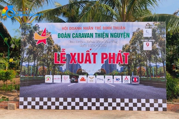 Backdrop hiflex đoàn Caravan