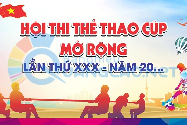Backdrop hội thi thể thao cúp