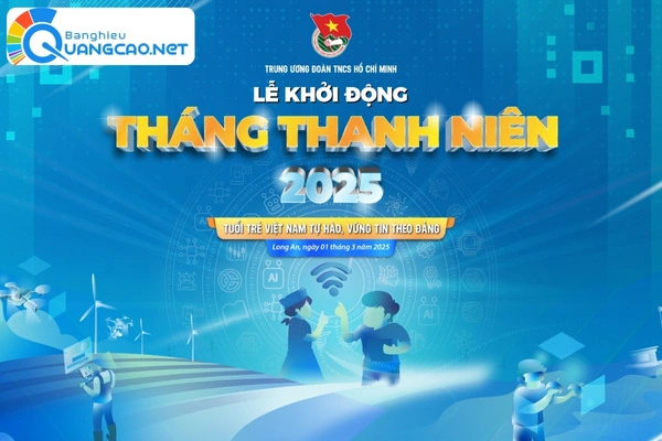 Backdrop lễ khởi động tháng thanh niên