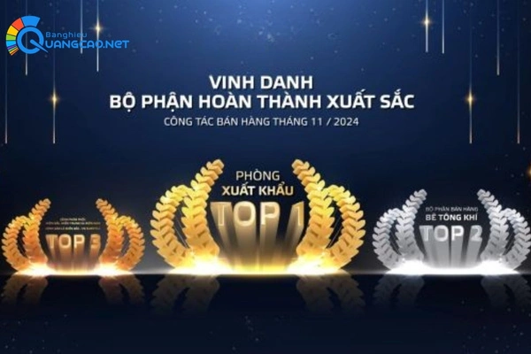 Backdrop vinh danh bộ phận công ty