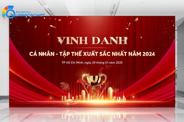 Backdrop vinh danh cá nhân tập thể công ty