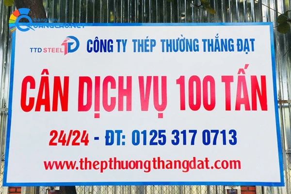 Bảng hiệu alu dán decal Cty Thép