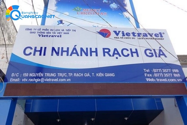Bảng hiệu alu dán decal Vietravel