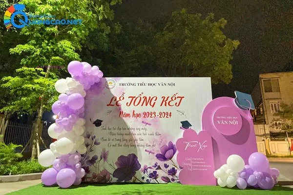 Mẫu backdrop lễ tổng kết trường Văn Nội