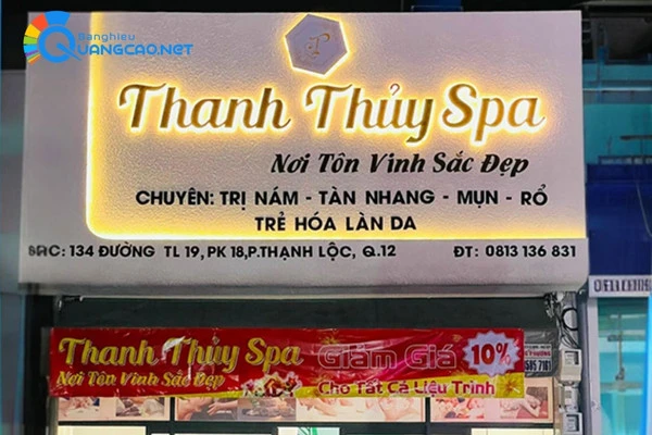 mẫu bảng hiệu cemboard kết hợp đèn led