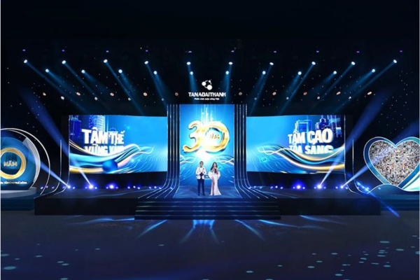 Backdrop 3D hội nghị cùng vật liệu cao cấp