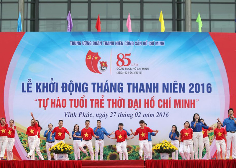 Backdrop lễ khởi động tháng thanh niên