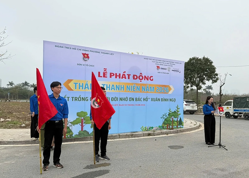 Backdrop lễ phát động tháng thanh niên