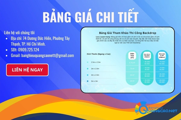 bảng giá thi công backdrop chi tiết