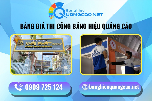 Bảng giá thi công bảng hiệu quảng cáo cập nhật năm 2026