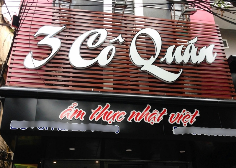 Bảng hiệu chữ nổi 3 Cô Quán