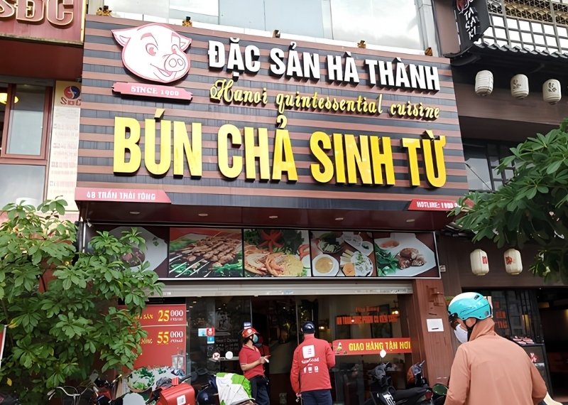 Bảng hiệu chữ nổi Bún Chả Sinh Từ