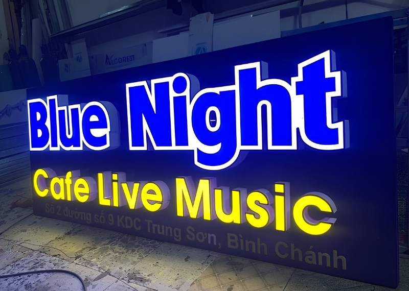 Bảng hiệu chữ nổi Blue Night