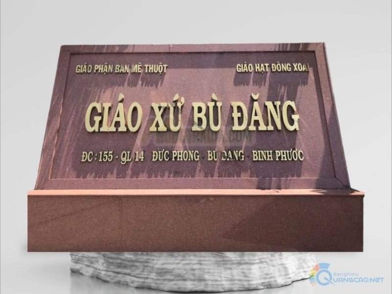Bảng hiệu đá giáo xứ Bù Đăng