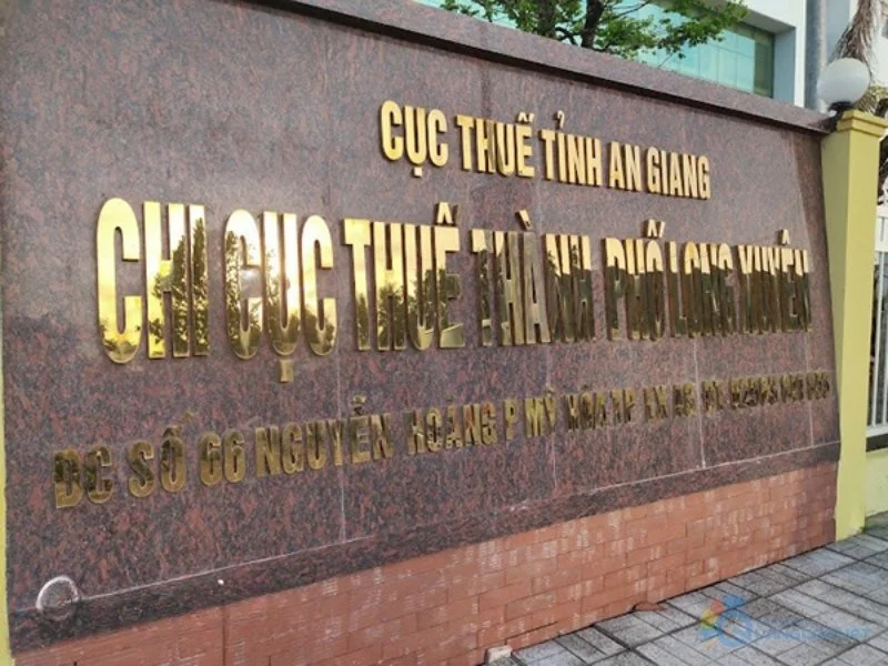 Bảng hiệu hoa cương cục thuế tỉnh An Giang