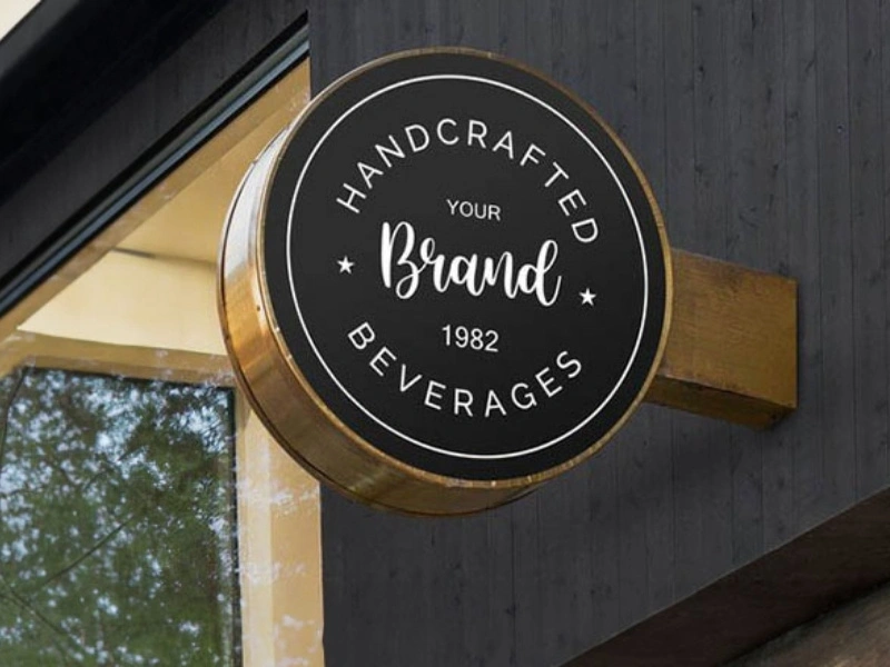 Mockup biển vẫy Handcrafted Beverages