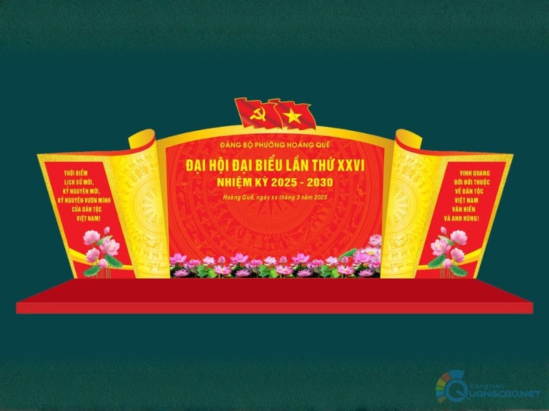 Backdrop đại hội phường Hoàng Quế