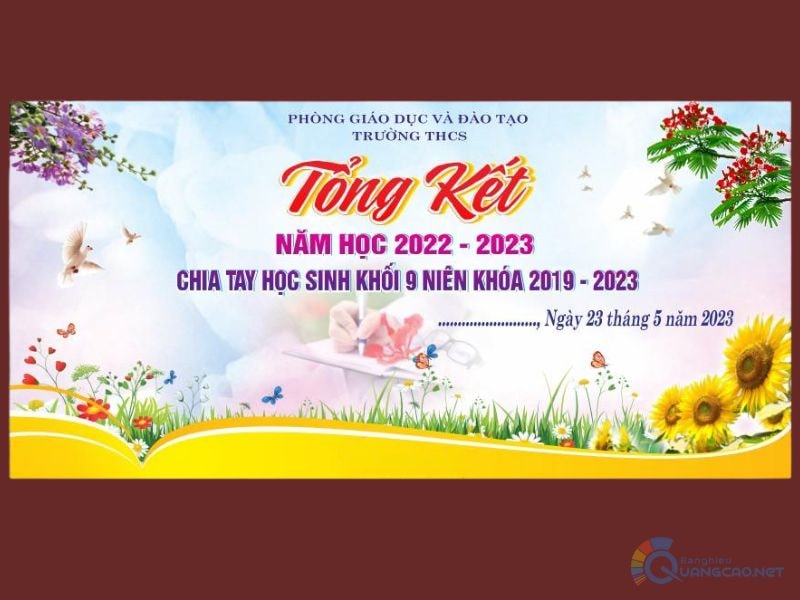 Backdrop lễ tổng kết chia tay khối 9
