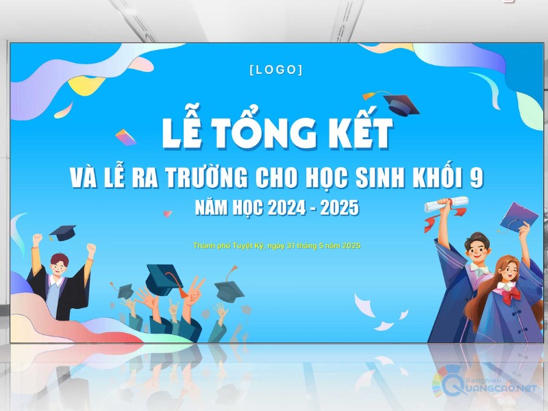 Backdrop lễ tổng kết học sinh lớp 9