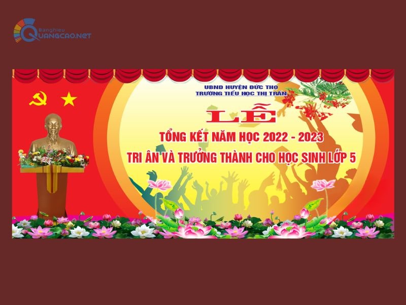 Backdrop lễ tổng kết trường cấp 1