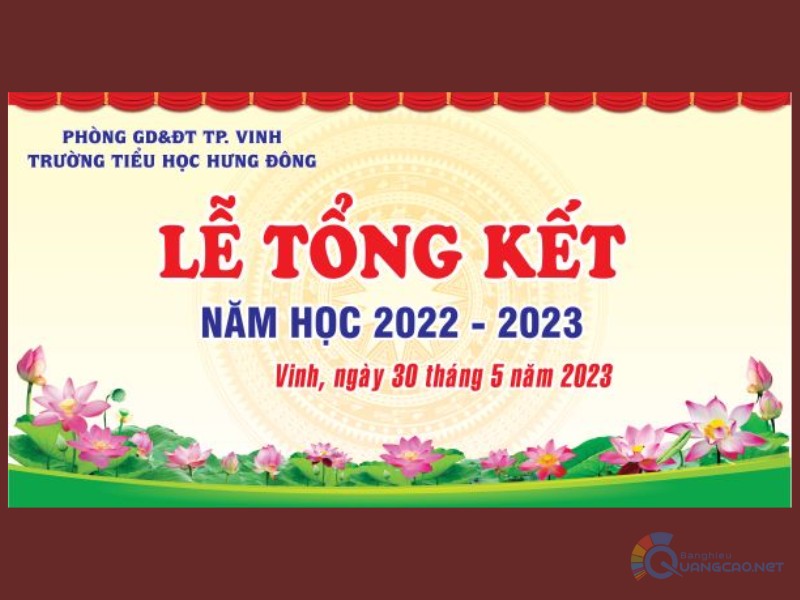 Backdrop lễ tổng kết năm học trường Hưng Đông