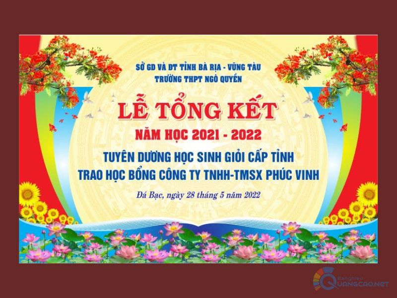 Backdrop lễ tổng kết trường Ngô Quyền
