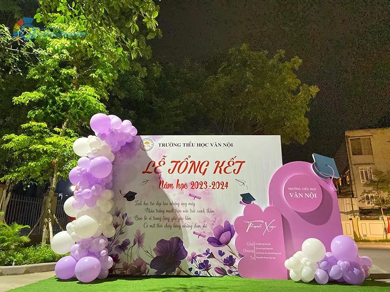 Backdrop lễ tổng kết trường Vân Nội