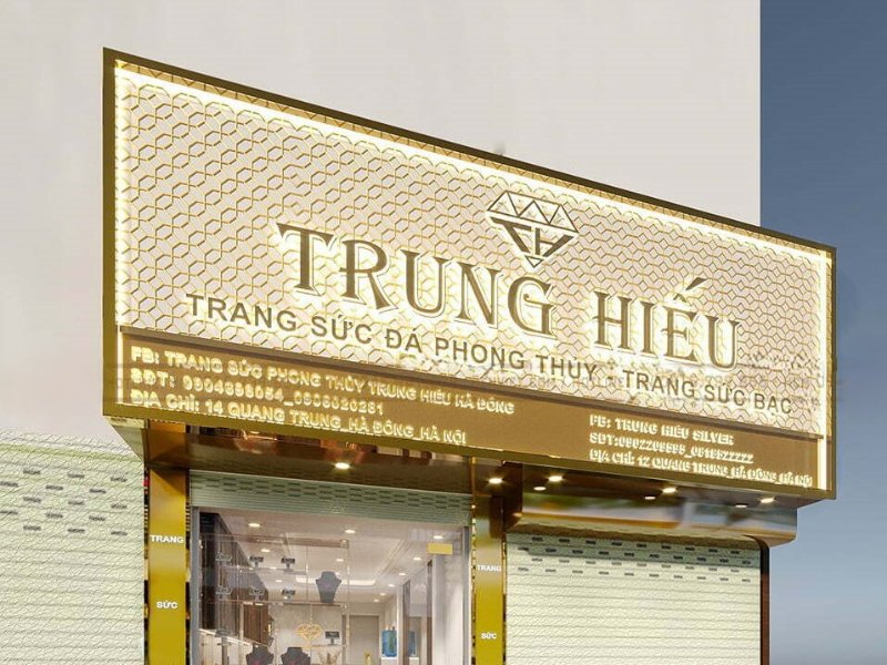 Bảng hiệu trang sức Trung Hiếu