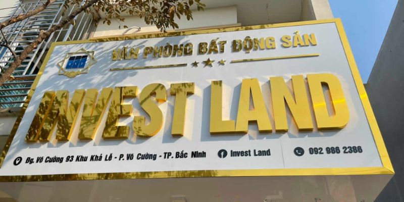 Bảng hiệu văn phòng Invest Land