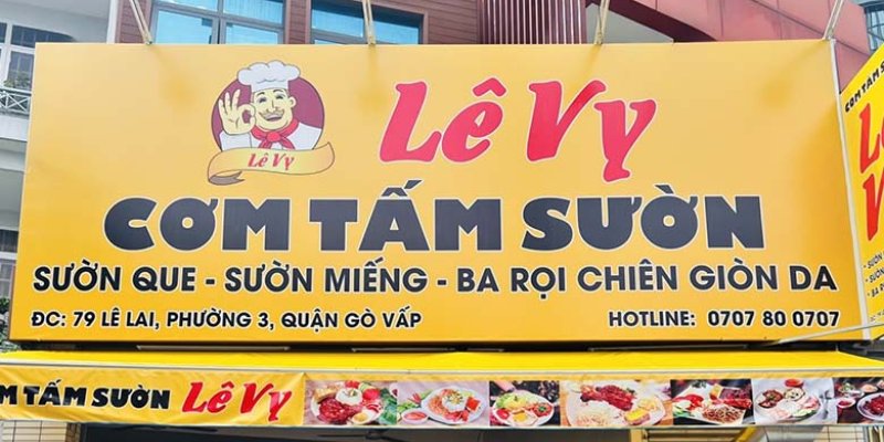 Bảng hiệu vàng cơm tấm sườn