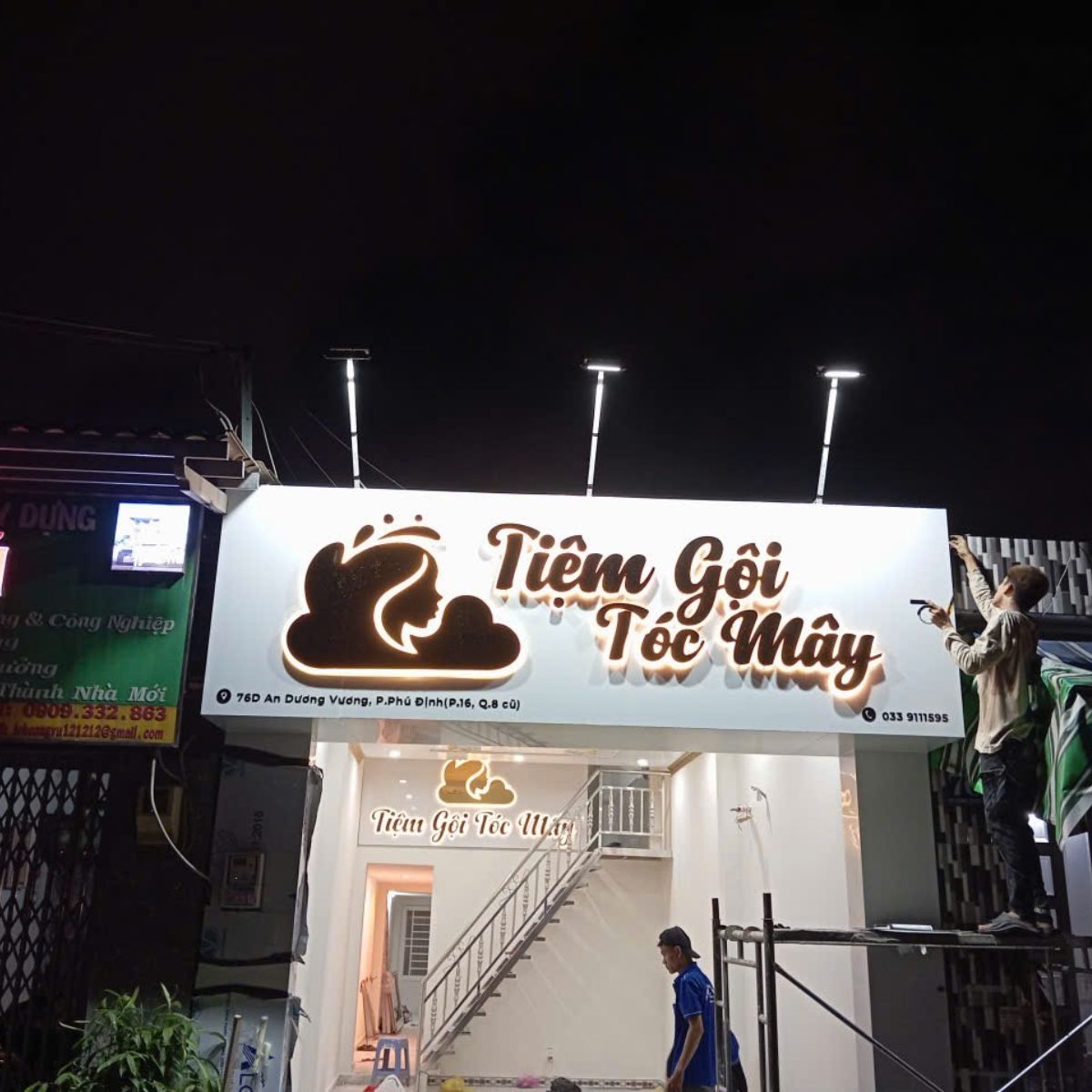 Thi công bảng hiệu Tóc Mây