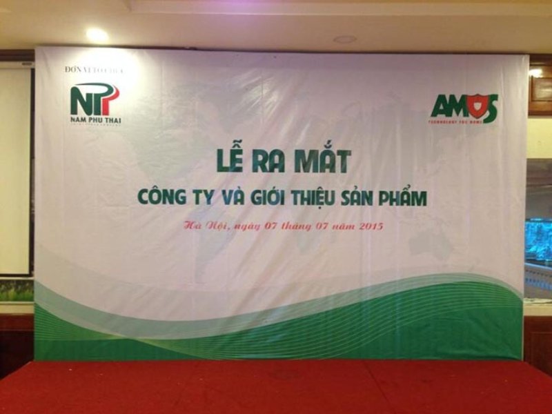 Backdrop lễ ra mắt bằng bạt Hiflex